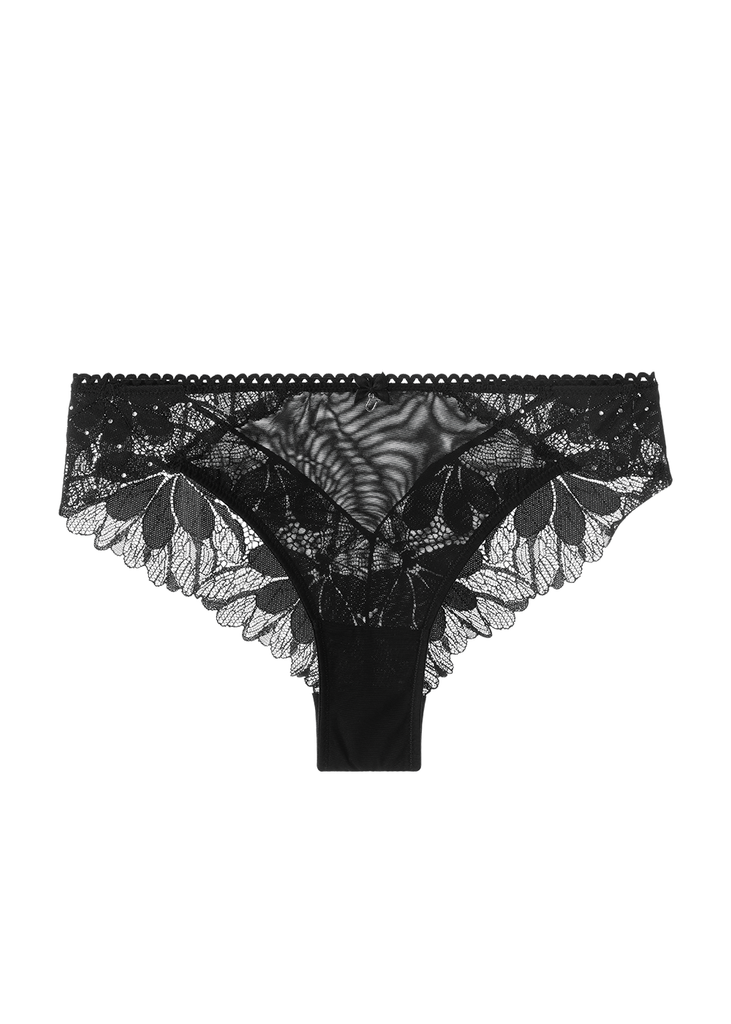 STELLA Sexy Floral Lace Brief Panty with Rhinestones