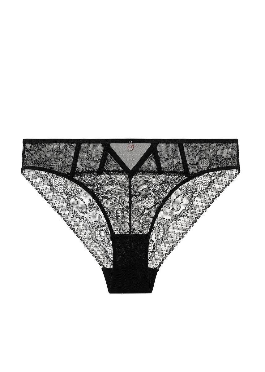 Black Lace Brief Panty main image 1