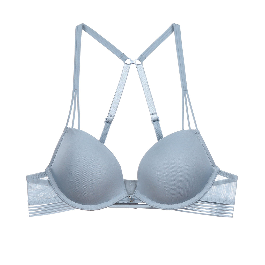 ADAH Push-Up T-shirt Molded Bra with Convertible Straps-imgcolor-Blue