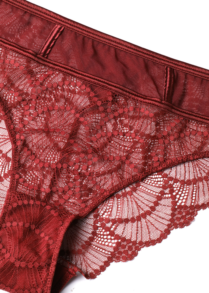 ANYA Bronte Red Lace Brief Panties