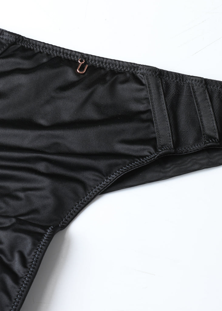 AVA Sexy Black Mesh Tanga Panties