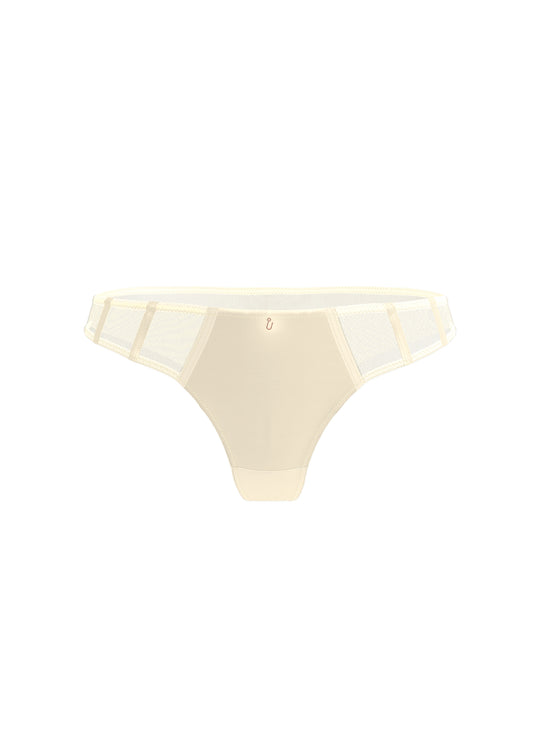 AVA Plus White Mesh Tanga Panties