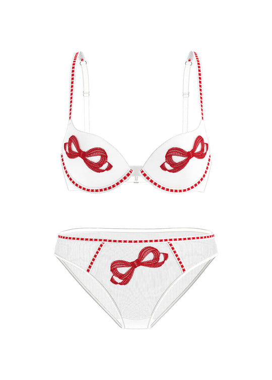 BIANCA White Mesh Lingerie Set