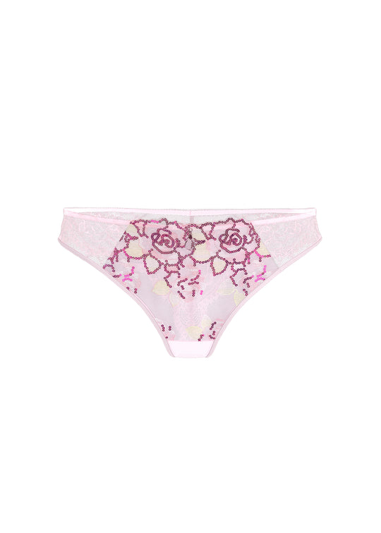 CALLA Plus Sparkling Pink Floral Lace Tanga Panties