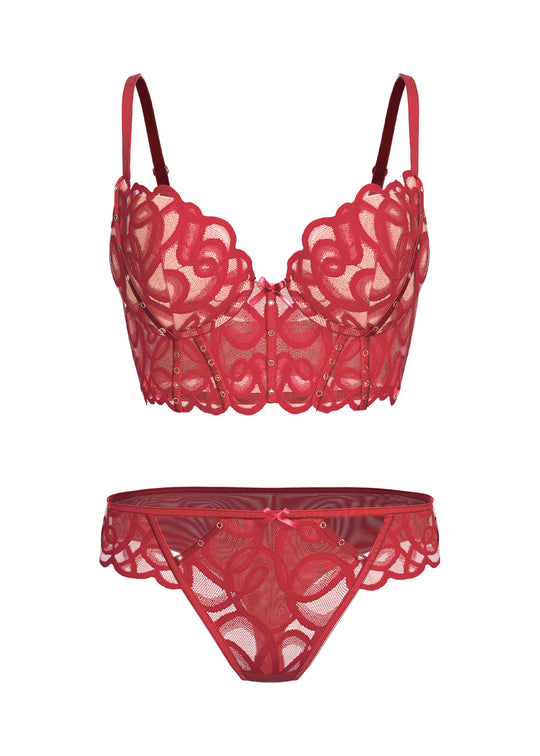CINDY Red Lace Lingerie Set