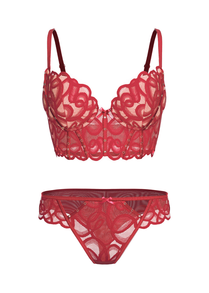 CINDY Red Lace Lingerie Set
