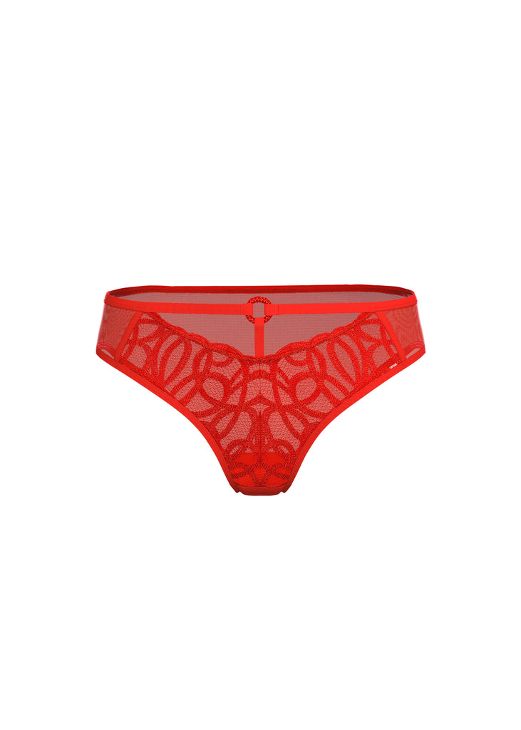 CLAIR Plus Red Embroidery Lace Briefs Panties