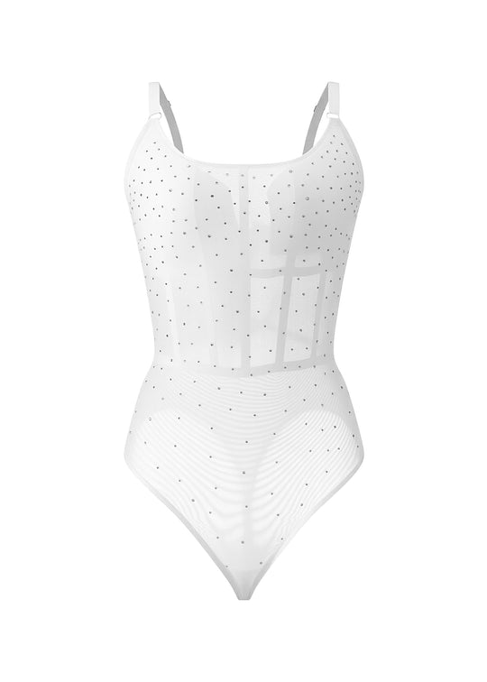 CORALIE Sparkling White Bodysuit
