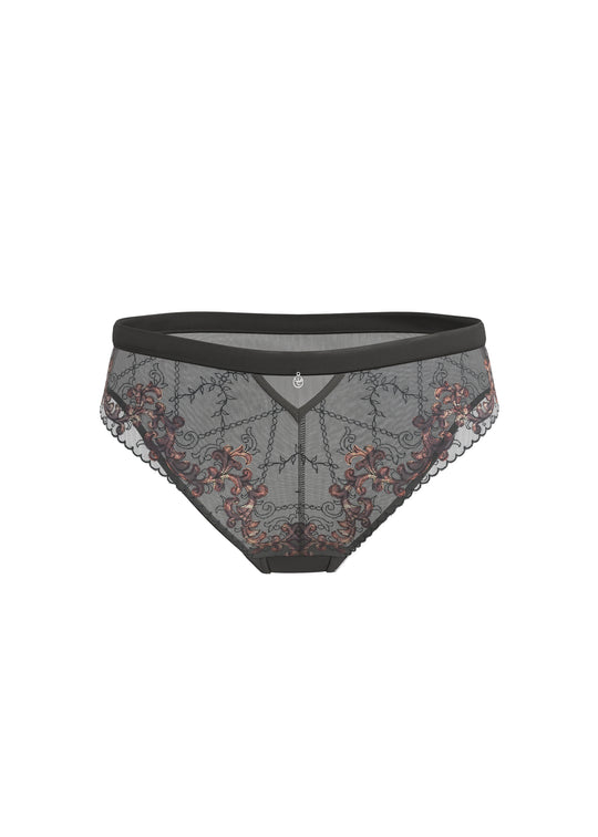 CYNTHIA Plus Leopard Embroidery Lace Brief Panties