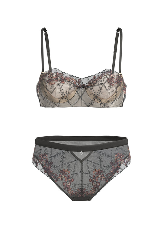CYNTHIA Leopard Embroidery Lingerie Set