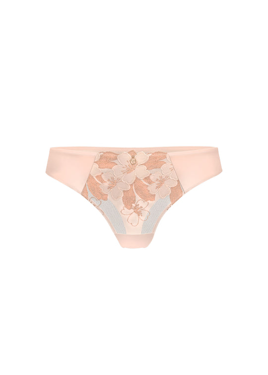 ESME Nude Pink Floral Lace Tanga Panties