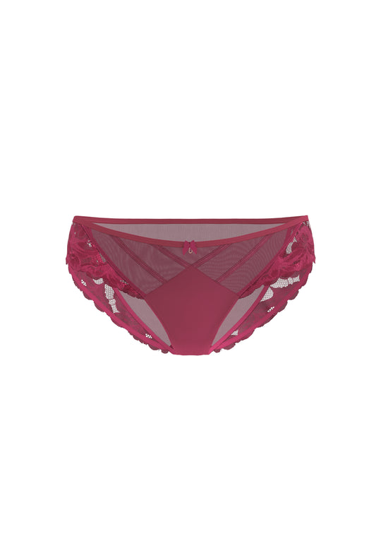 LORA Plus Seductive Floral Red Lace Brief Panties