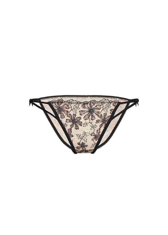 JORA Plus Beige Lace Leopard Print Hipster Panties