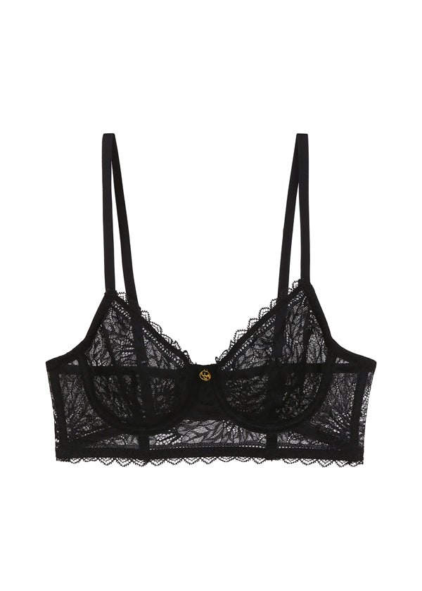 MADISON Unlined Lace Front Closure Convertible Straps Long Bra