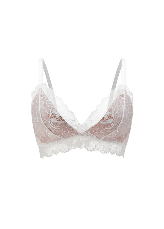 LANA White Lace Wireless Bralette Bra