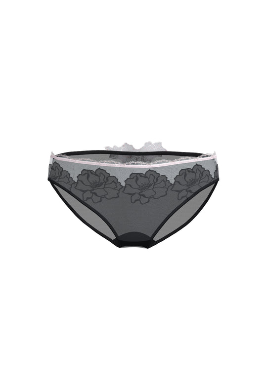 LUMI Plus Embroidery Lace Brief Panties With Removable Sequin Flowers