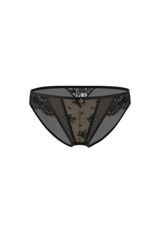 MAEVE Black Eyelash Lace Brief Panties