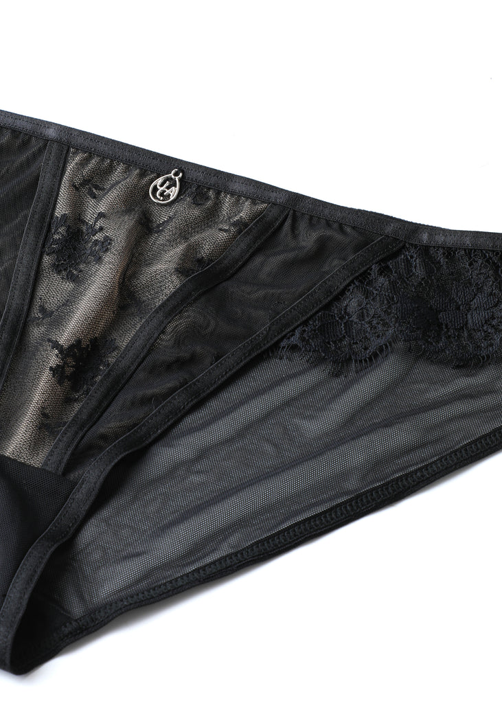 MAEVE Black Eyelash Lace Brief Panties