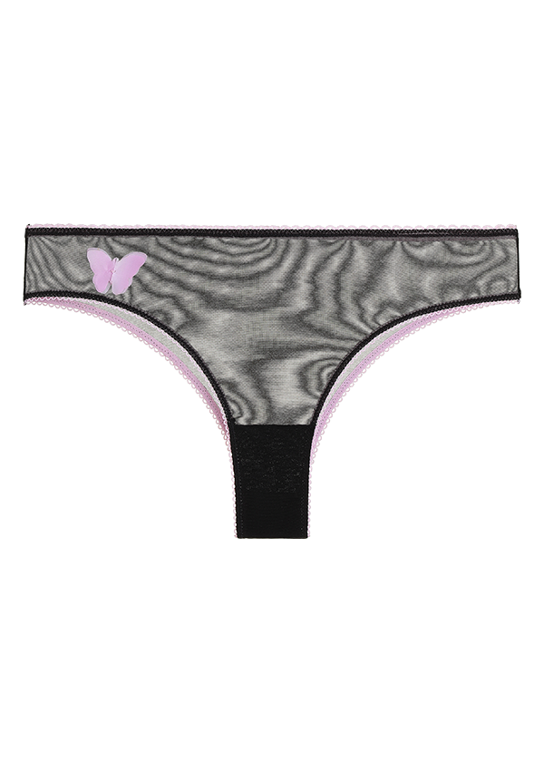 MAGNOLIA Black Sexy Mesh Tanga Panties