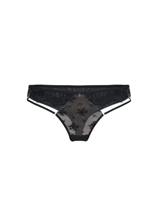 MARIS Black Eyelash Lace Tanga Panties