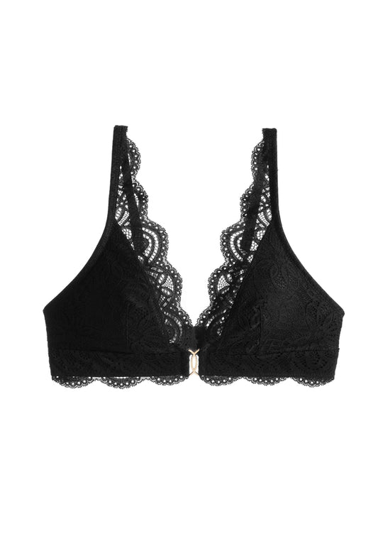 MIA Wireless Black Lace Bralettes in Triangle Cup-imgsize-38D