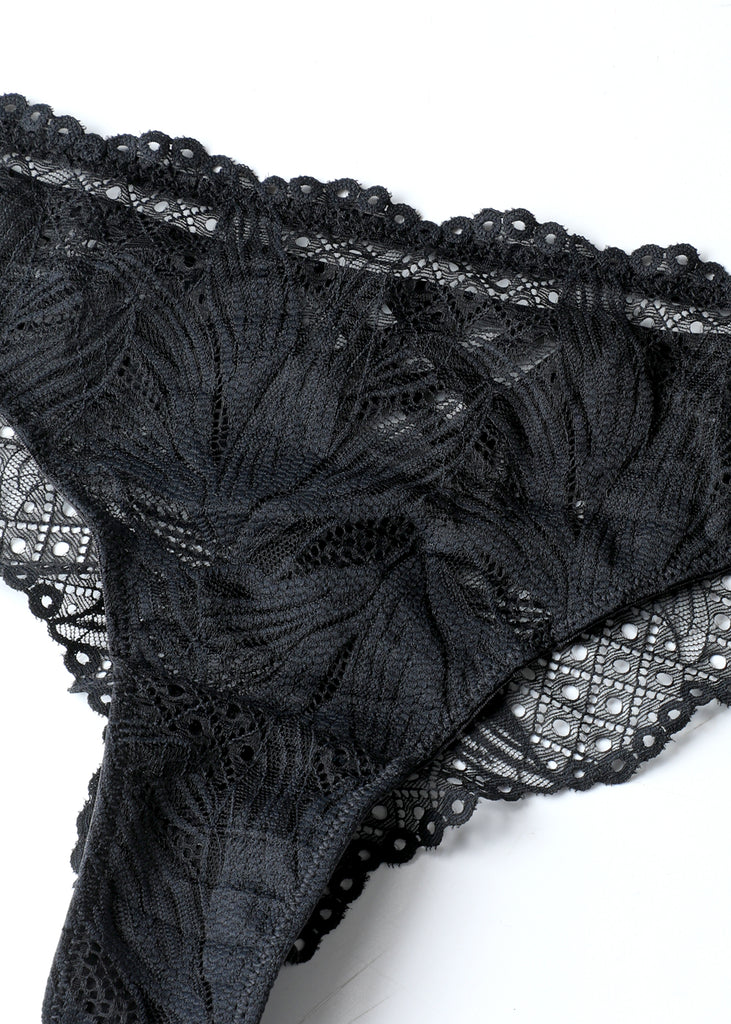 MIRA Sexy Black Lace Brief Panties