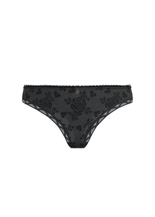 NADIA Black Floral Tanga Panties