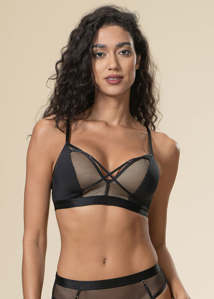 OPHELIA Mesh Plunge Wireless Triangle Bra