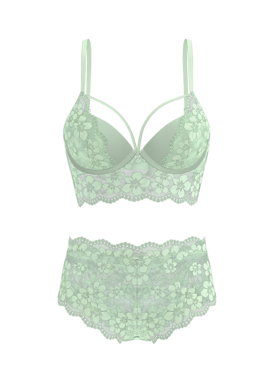 OTTILIE Soft Green Lace Lingerie Set