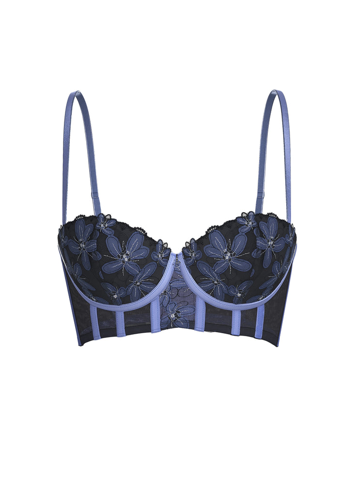 Sexy Navy Blue Floral Lace Balconette Bra | Elegant & Empowering | UCALingerie Sexy Navy Blue Floral Lace Balconette Bra | Elegant & Empowering | UCALingerie