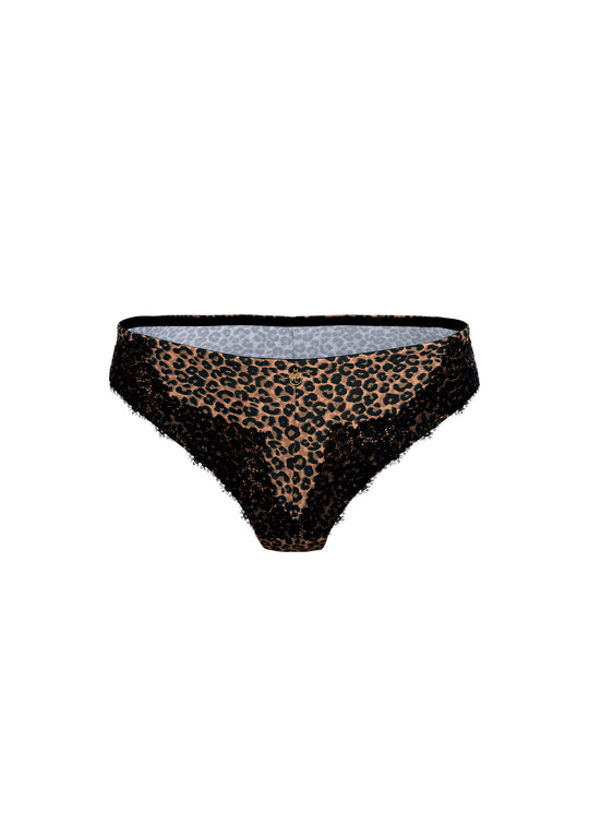 SAGA Seductive Tanga Panties With Leopard Print