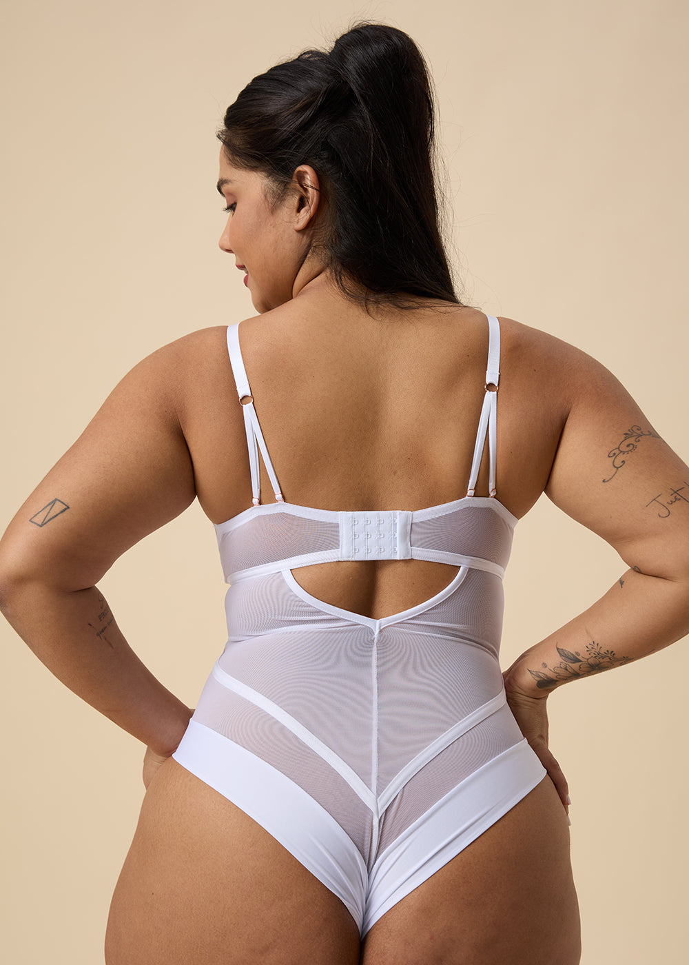 White Bodysuit with Mesh