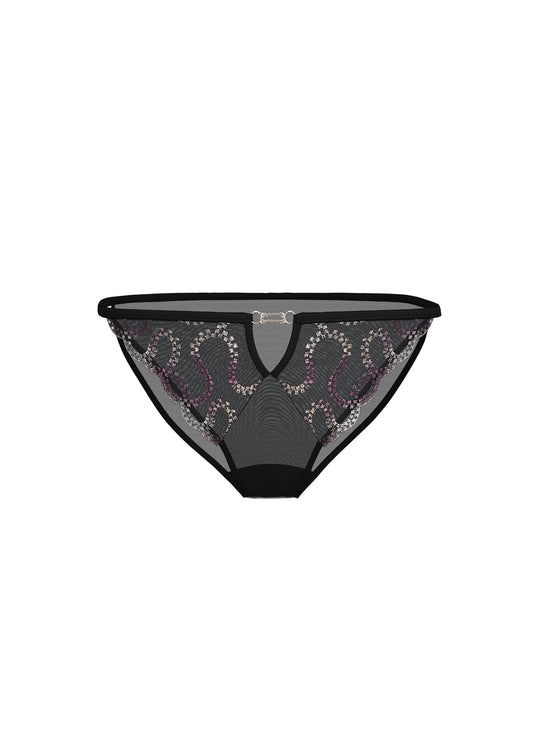 VALE Gold-Foil Embroidery Lace Hipster Panties