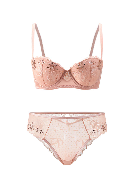 VALERIE Sparkling Soft Beige Lingerie Set