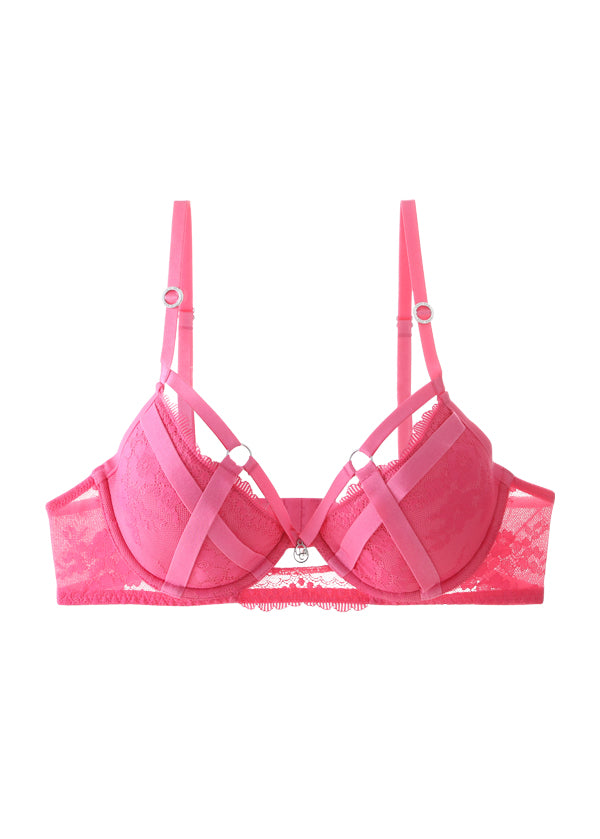 ZENDAYA Sexy Recycled Lace Underwired Bra in Pink-imgsize-38D