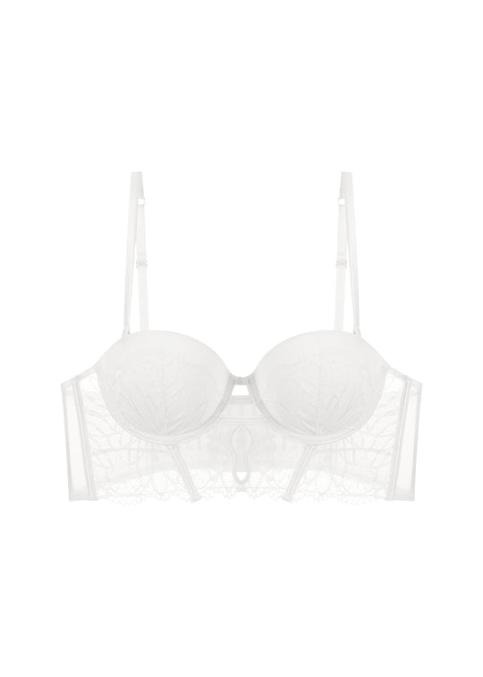 ABIGAIL Plus Lace Balconette Demi Long Bra With Molded Cup
