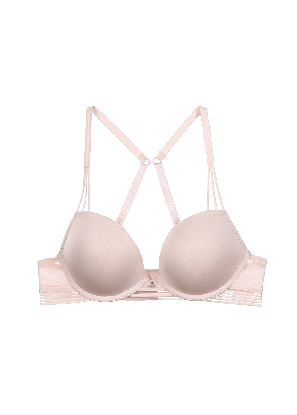 Special Deals ADAH Pink Push-Up T-shirt Molded Demi Bra with ...