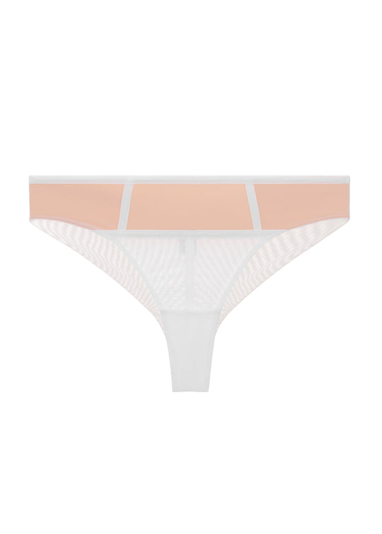 ANN White High-Waisted Mesh Hipster Panties