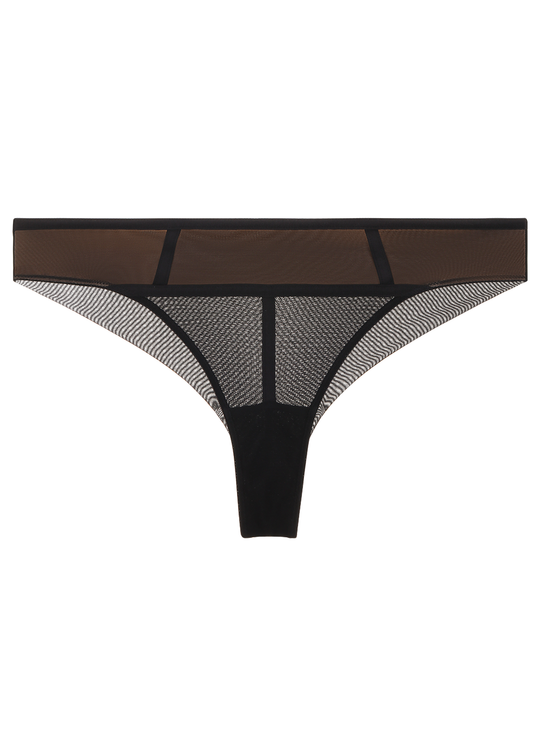 ANN Black High-Waisted Mesh Hipster Panties