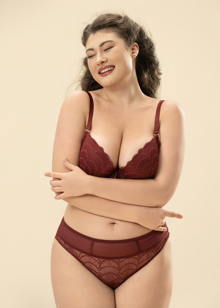 ANYA Plus Bronte Red Lace Brief Panties