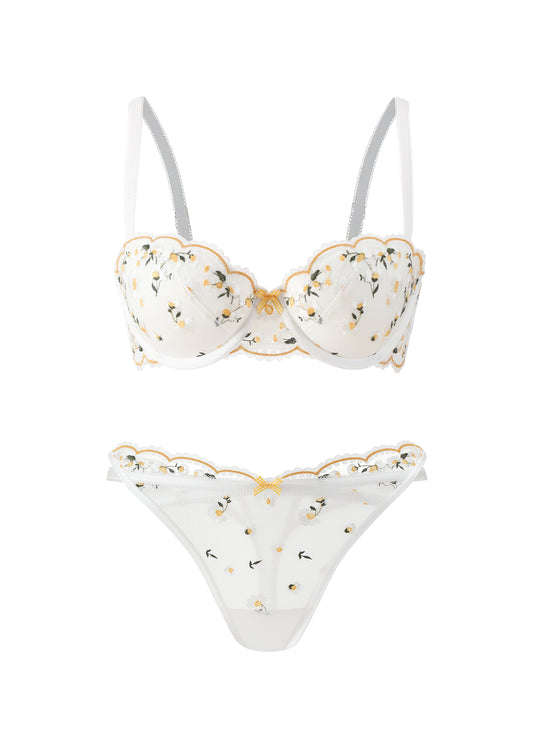 ARDEN Daisy Embroidery Lace lingerie Set