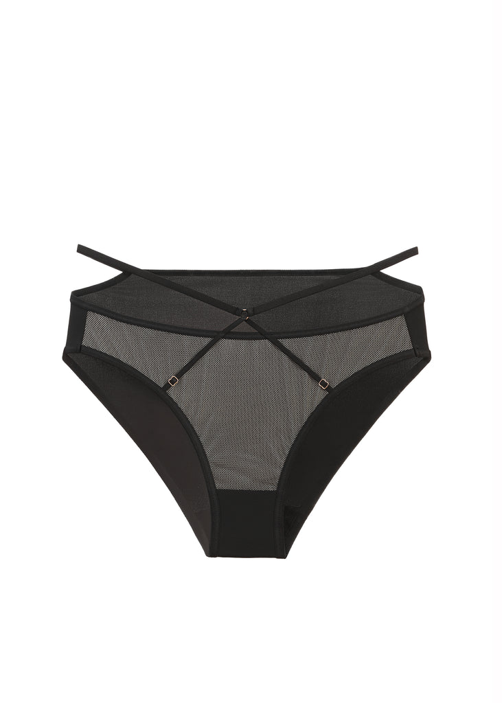 AURELIA Sexy Black Mesh Brief Panties