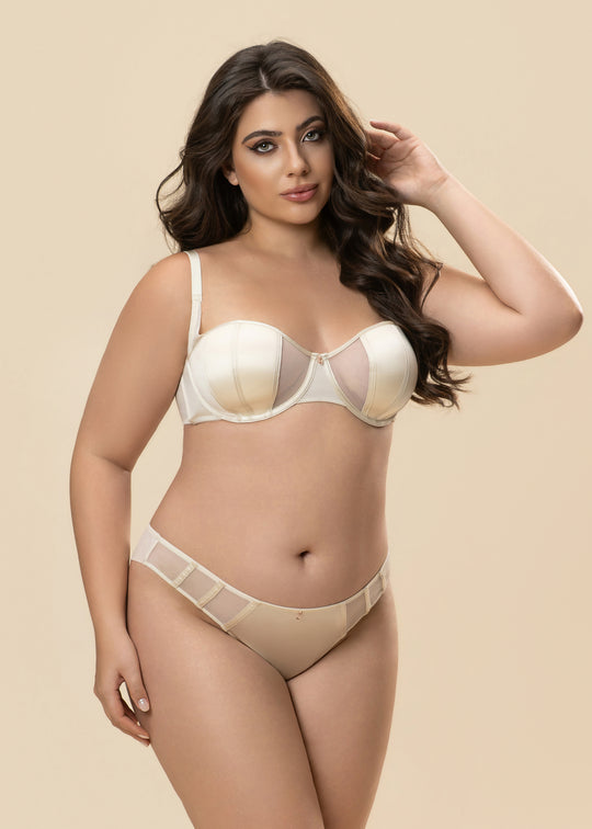 AVA Plus White Underwired Balconette Bra