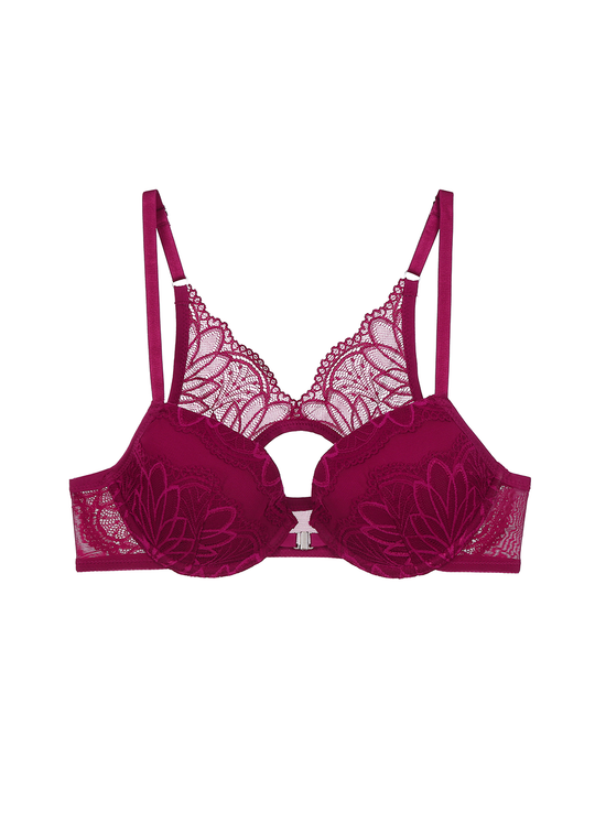 BILLIE Floral Lace Plunge Racerback Demi Bra