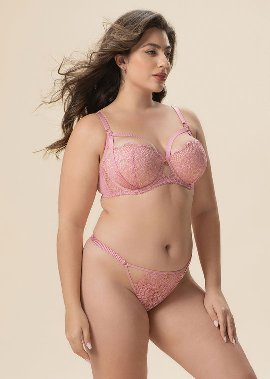 CELINE Plus Sexy Pink Lace Tanga Panties