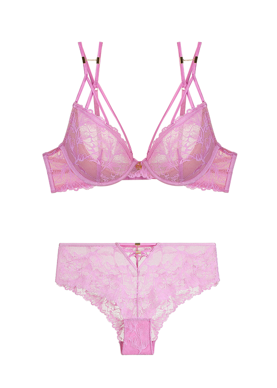 CHERIE Pink Lace Lingerie Set