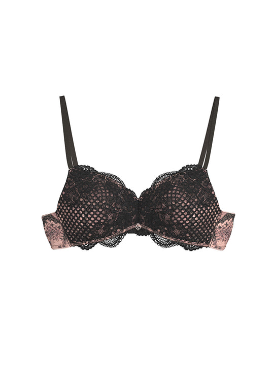 CHIARA Seductive Lace Wireless Plunge Bra With Snake Print
