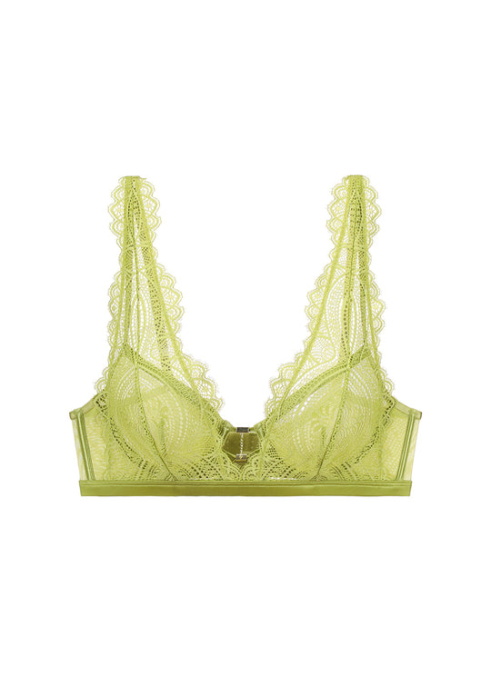 CONNIE Sexy Green Lace Underwired Unlined Plunge Bra