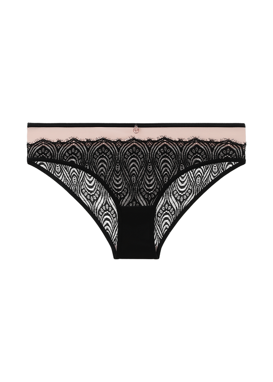 DOVE Plus Sexy Black Pink Lace Briefs Panties