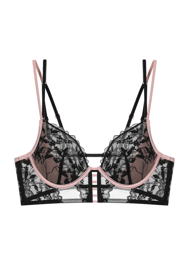 ELSA Underwired Unlined Demi Lace Mesh plus size Bra, Black, 36DD - Women's Bras - UCA Lingerie ELSA Underwired Unlined Demi Lace Mesh plus size Bra, Black, 36DD - Women's Bras - UCA Lingerie
